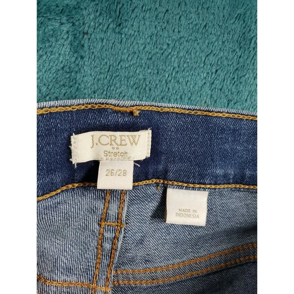 J.Crew Jeans Size 26x28 Mens Blue Pants Stretch Denim Mid Rise Straight